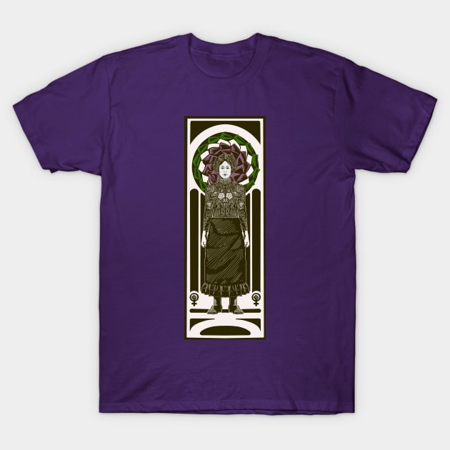 Emmeline Pankhurst Art Deco Style Design T-Shirt by IceTees